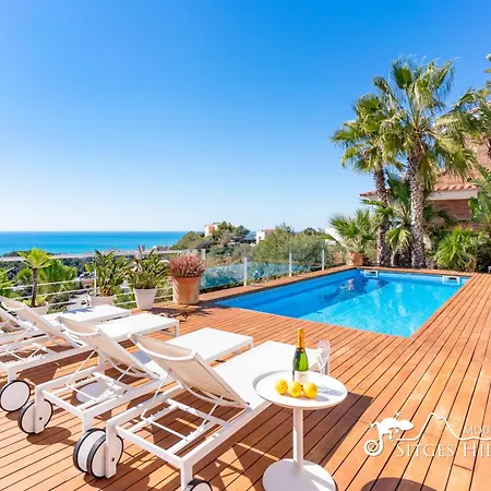 Super Oasis Fab Sea And View With Private Pool And Air Conditioning シッチェス