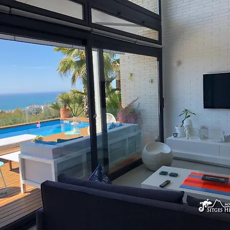 Super Oasis Fab Sea And View With Private Pool And Air Conditioning ヴィラ シッチェス