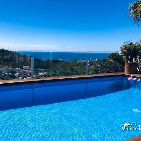 Super Oasis Fab Sea And View With Private Pool And Air Conditioning فيلة